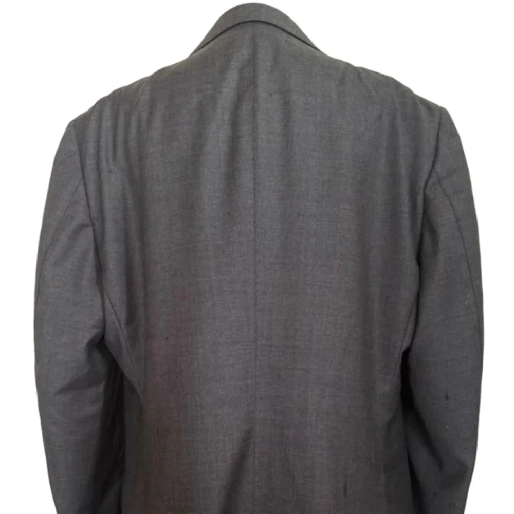 Suitsupply Charcoal Gray Pure Wool Lazio Single-Breasted Blazer Jacket US 40